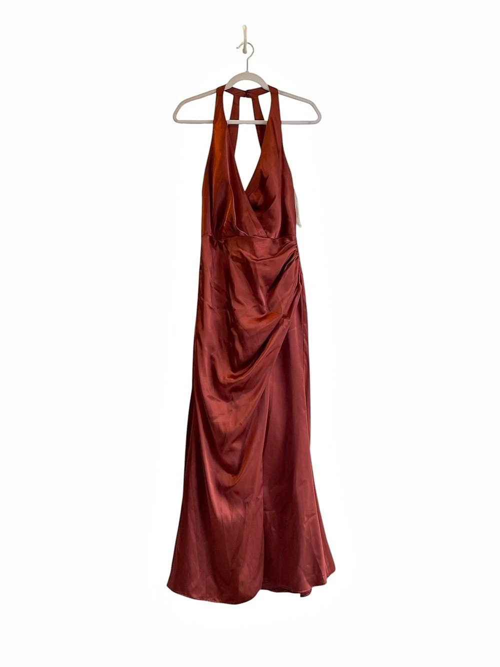 Galina Signature Satin Halter Maxi Dress Size 10